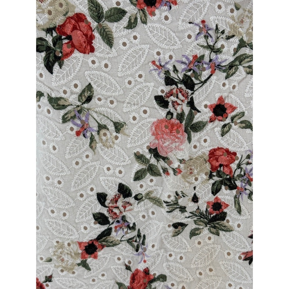 INC One Shoulder Blouse White Floral Eyelet Ruffle 100% Cotton 2X - Picture 5 of 8